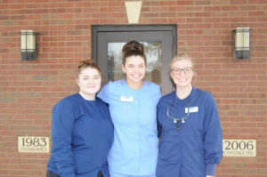 Great River Dentistry's newest team members. Dental assistants, Isabel and Tatum, and dental therapist, Bailee.